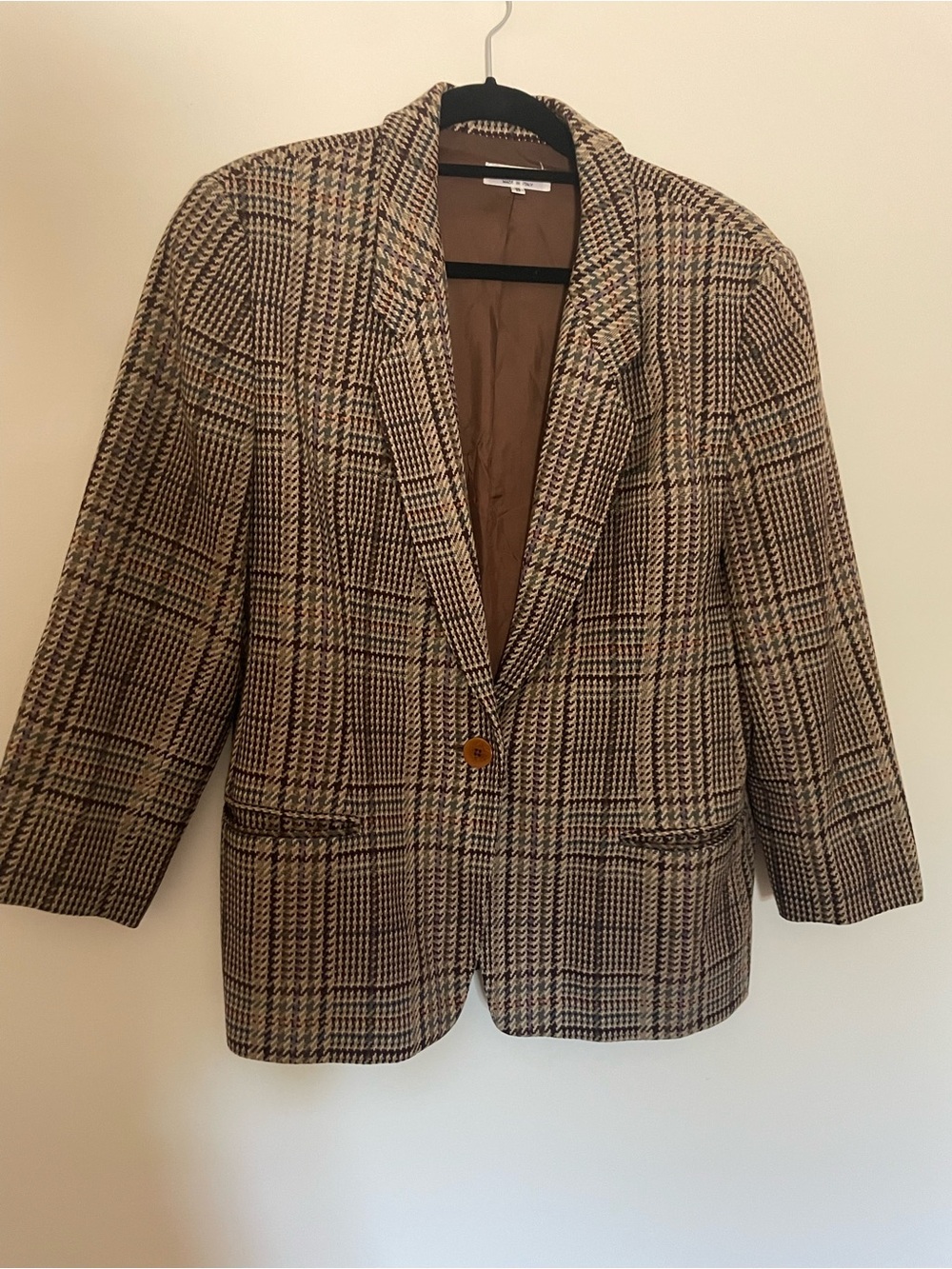 Giorgio Armani Brown Glen Plaid Blazer